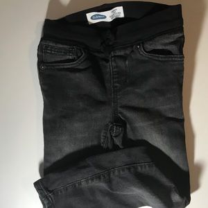 Elastic waist black jeans